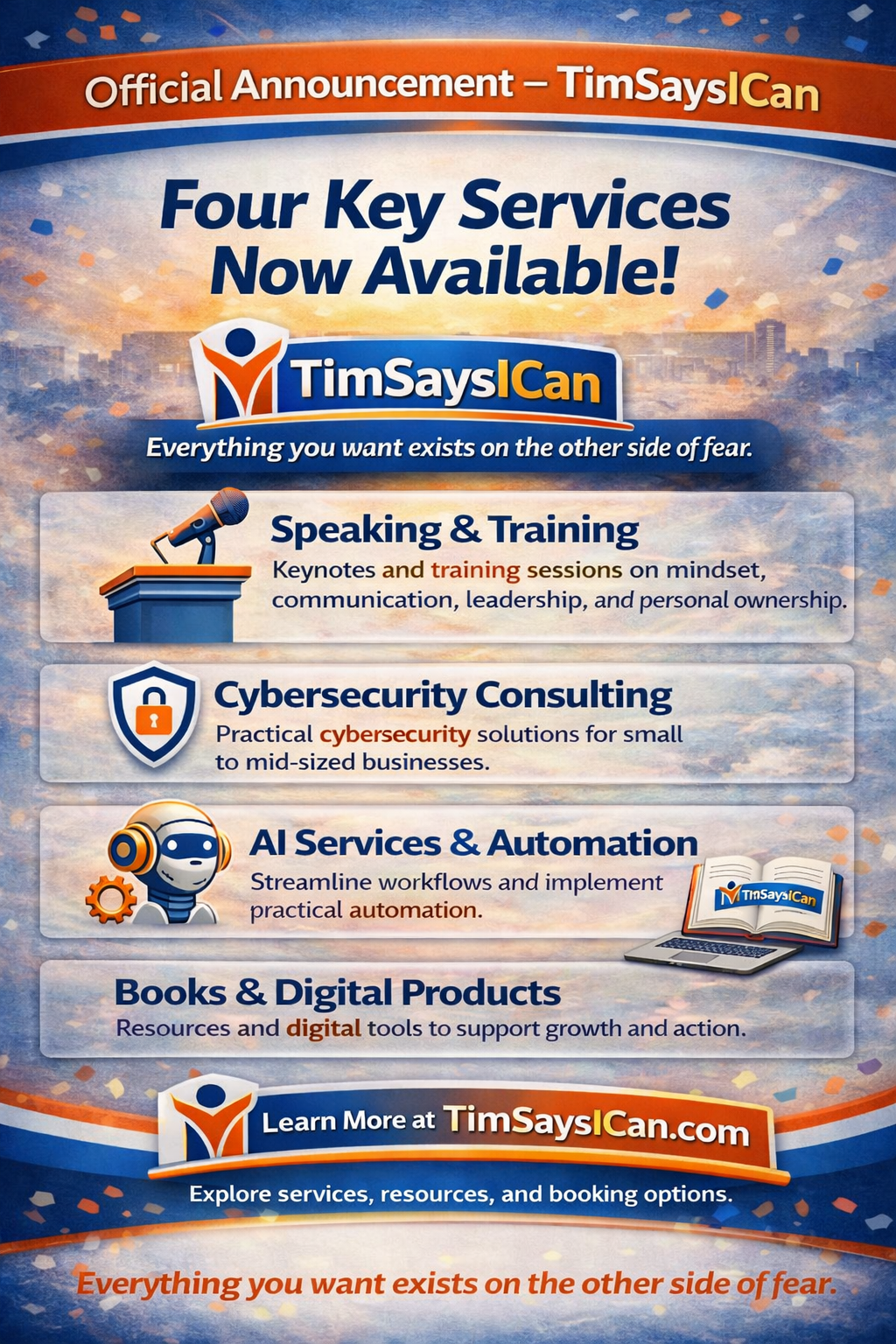 TimSaysICan four key services graphic